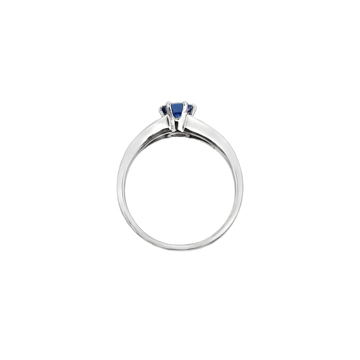 Blue Violet Tanzanite Diamond Ring 14K White Gold .48 CT