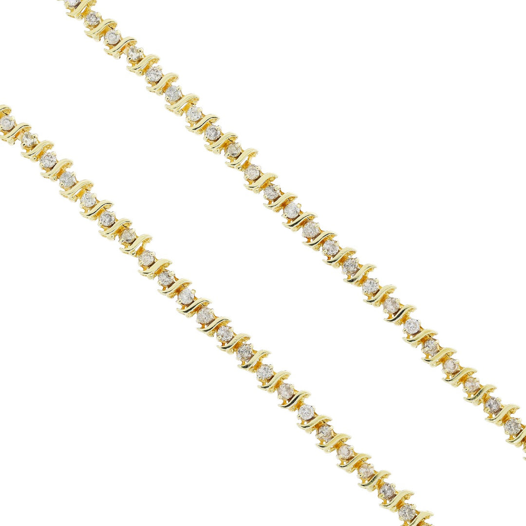 Diamond Tennis Bracelet 14K Yellow Gold 1.90CTW
