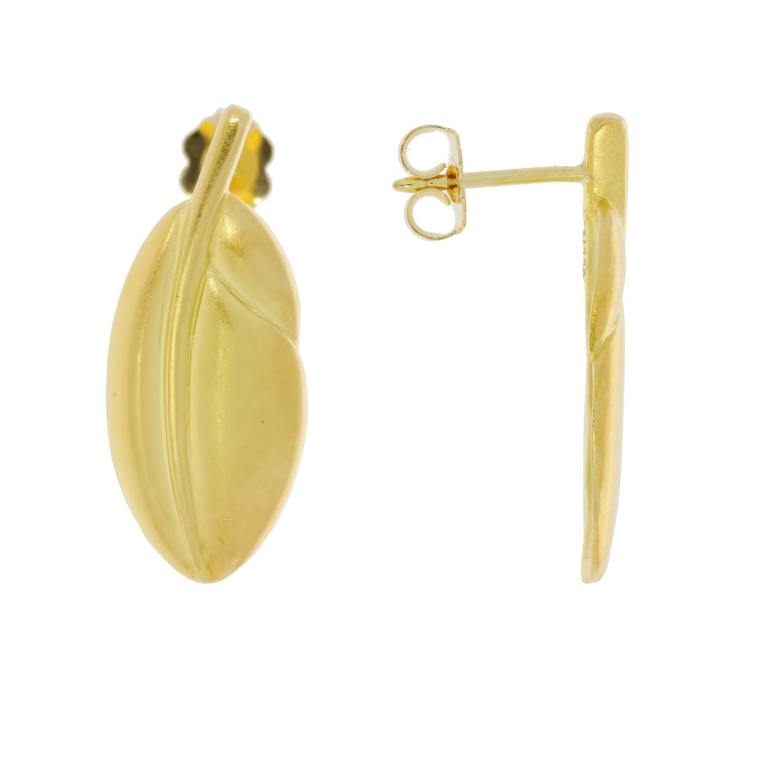 Tiffany & Co. Angela Cummings Feather Earrings 18K Yellow Gold