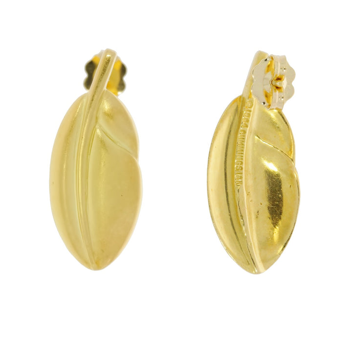 Tiffany & Co. Angela Cummings Feather Earrings 18K Yellow Gold
