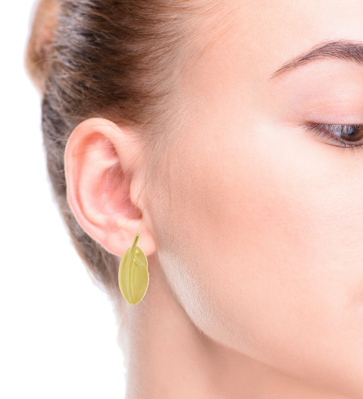 Tiffany & Co. Angela Cummings Feather Earrings 18K Yellow Gold