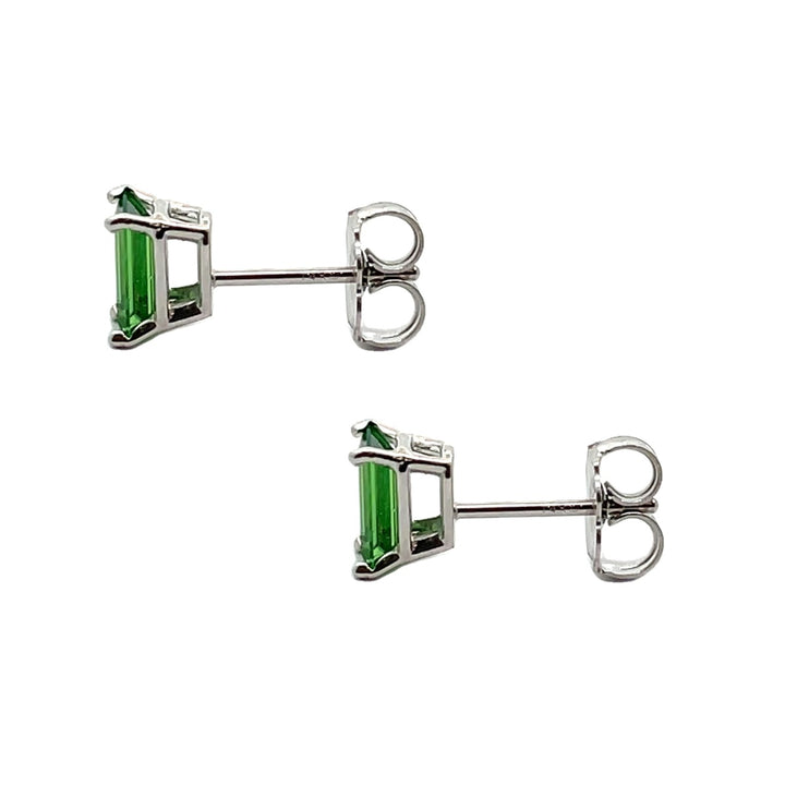 Tsavorite Garnet Earrings 14K White Gold .64CTW