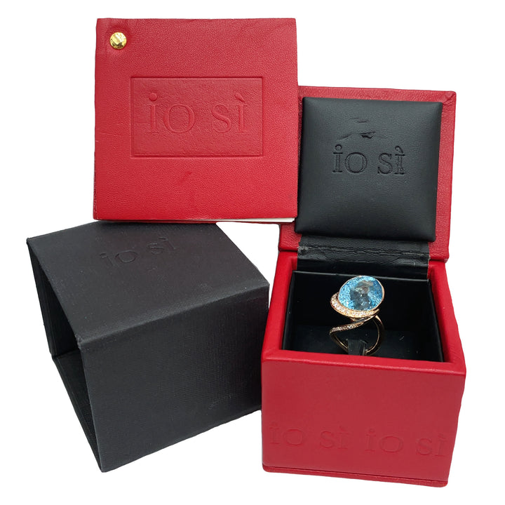 Topaz Diamond Ring IO SI Company 18K Rose Gold 29.85 CT
