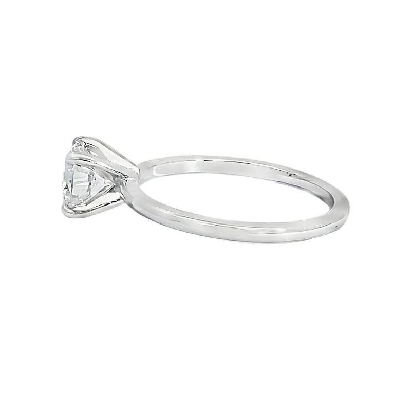 Round Solitaire Engagement Ring 14K White Gold 1.01CT