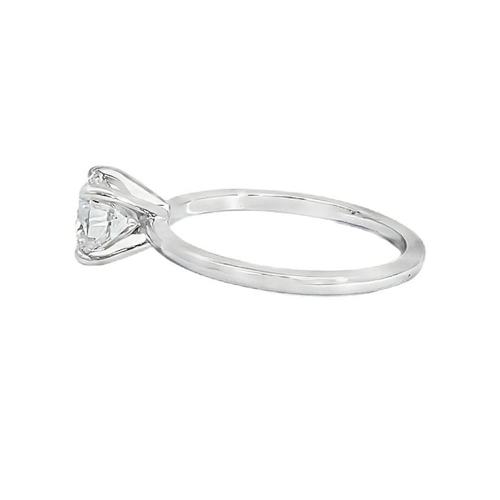 Round Solitaire Engagement Ring 14K White Gold 1.01CT