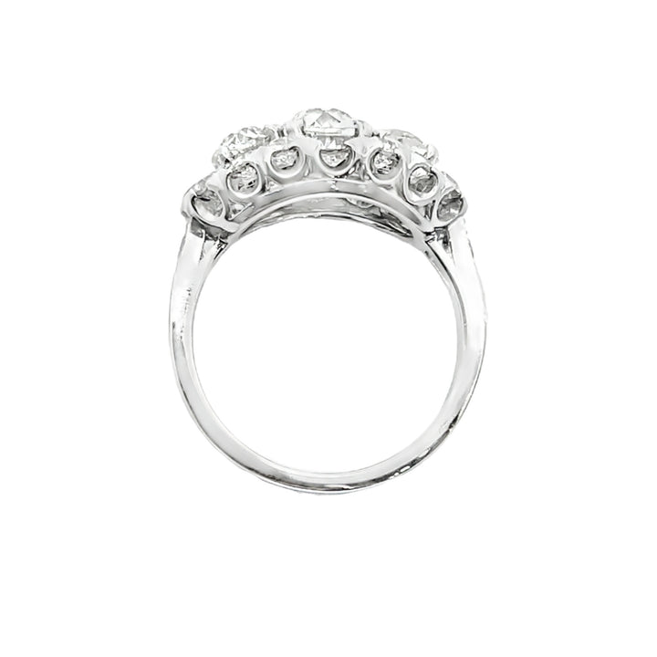 Vintage Diamond Cluster Ring Platinum 2.77CT