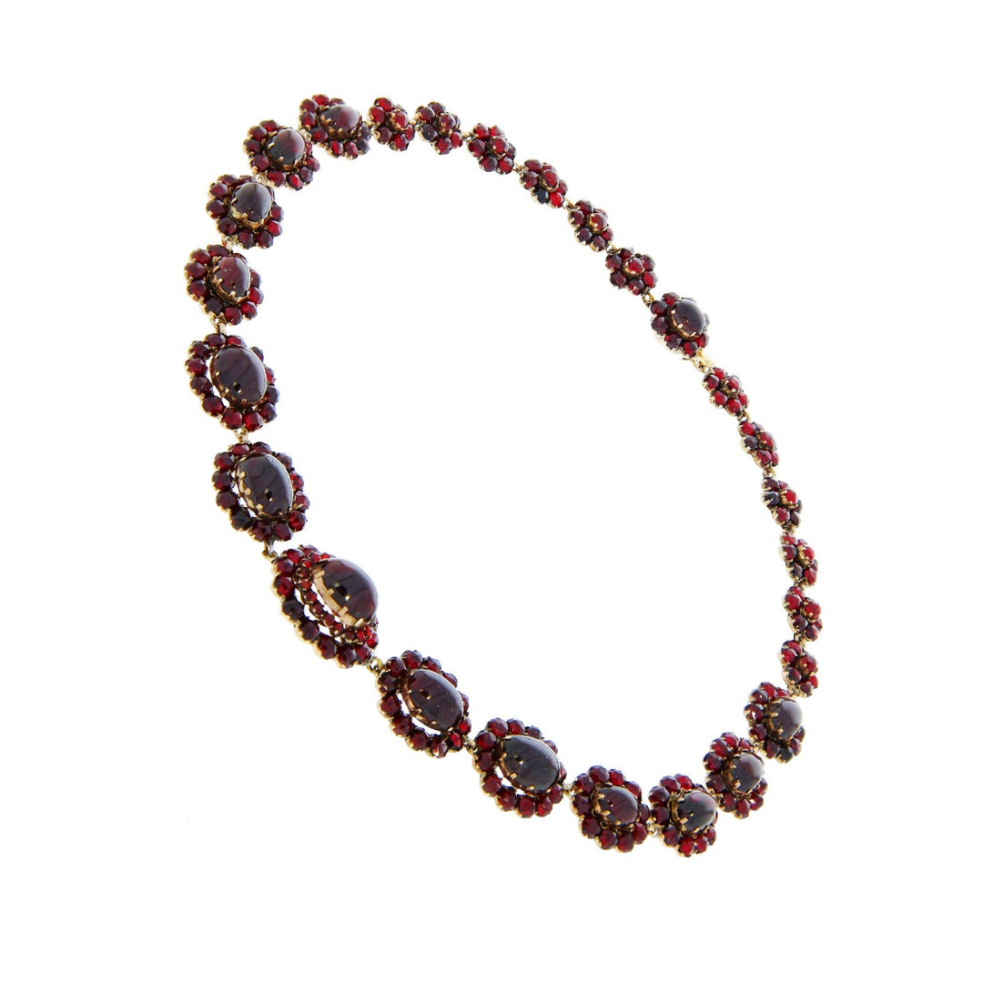 Bohemian Victorian Garnet Necklace Silver