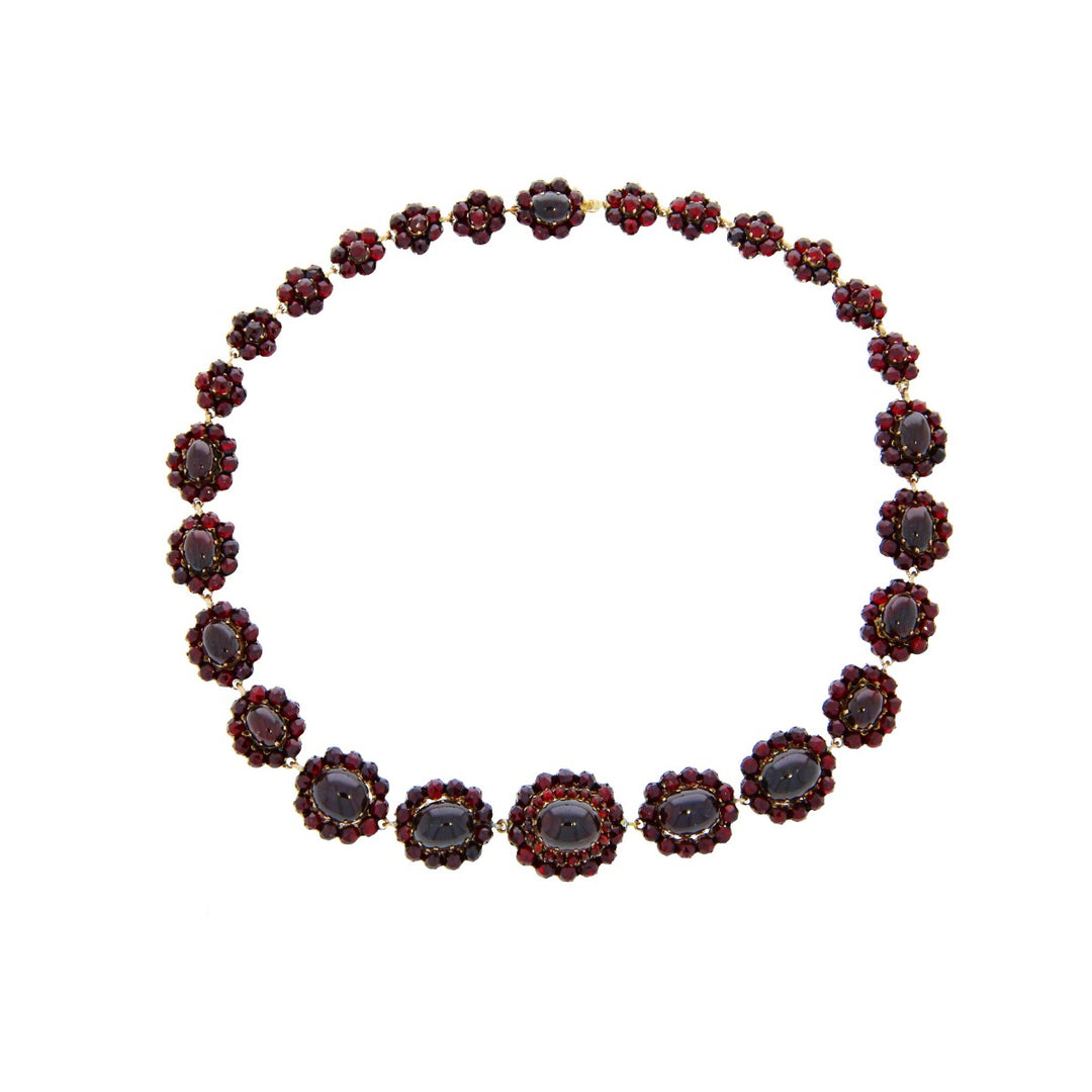 Bohemian Victorian Garnet Necklace Silver