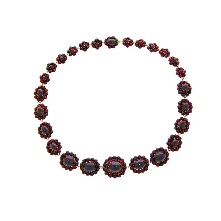 Bohemian Victorian Garnet Necklace Silver