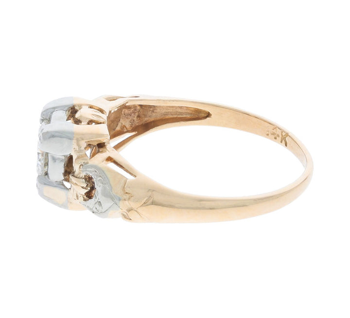 Vintage Diamond Engagement Ring 14K Two Tone .35CT