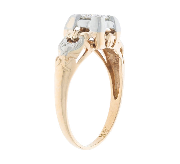 Vintage Diamond Engagement Ring 14K Two Tone .35CT