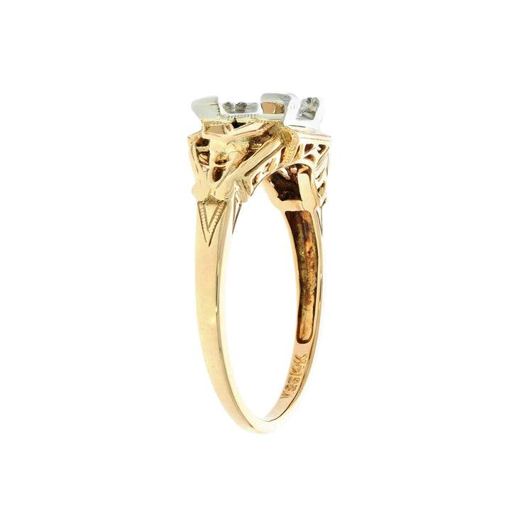 Vintage Filigree Setting 14K Two Tone