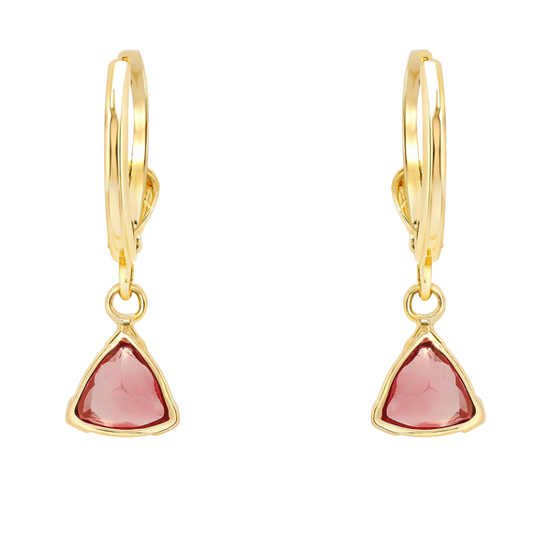 Pink Tourmaline Dangle Earrings 14K Yellow Gold 1.56CTW