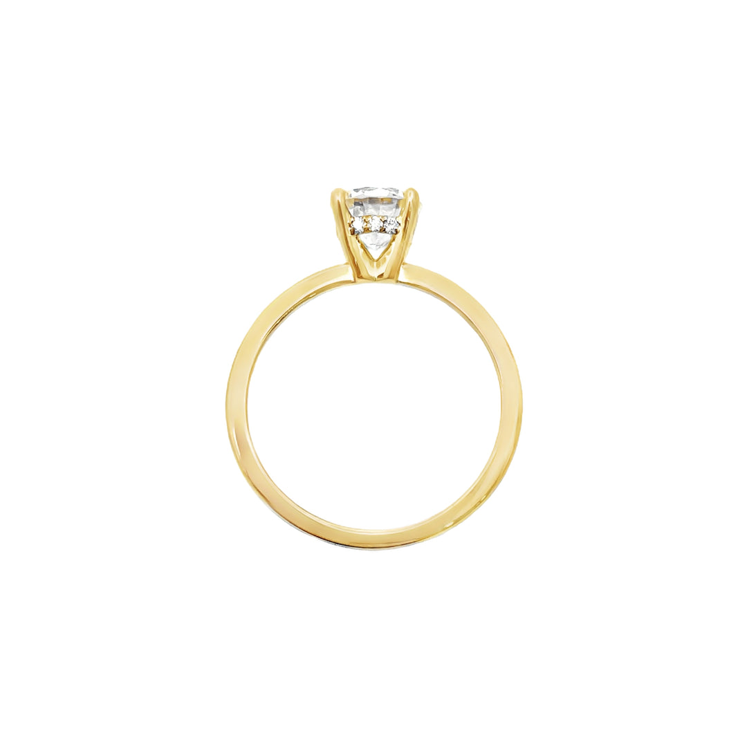 Diamond Hidden Halo Engagement Ring 14K Yellow Gold 1.22 CT