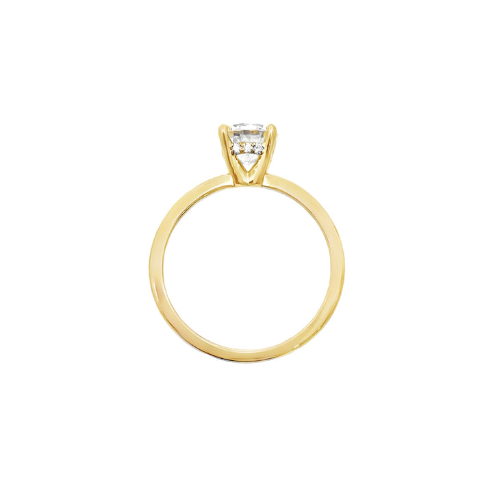 Diamond Hidden Halo Engagement Ring 14K Yellow Gold 1.22 CT