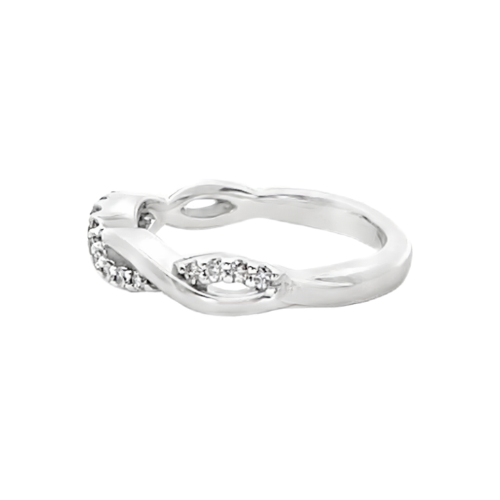 Diamond Swirl Wedding Band 14K White Gold .15CTW