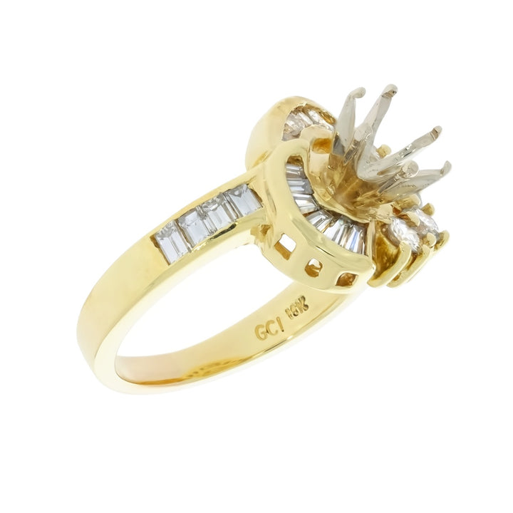 Diamond Swirl Setting 18K Yellow Gold 1 CTW