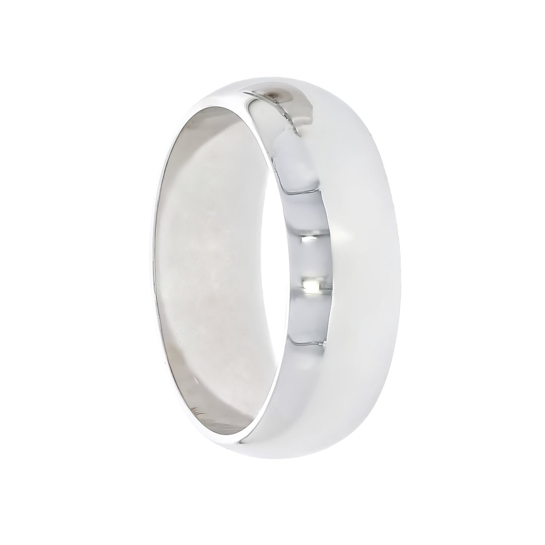 Men's Wedding 8MM Band 14K White Gold