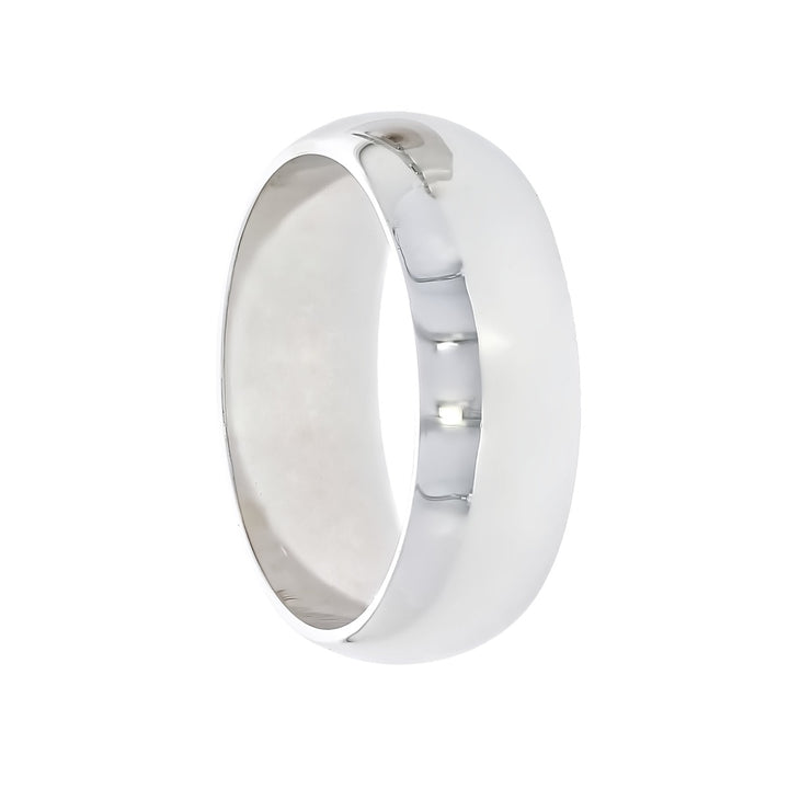 Men's Wedding 8MM Band 14K White Gold