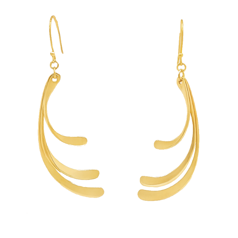 FreeForm Dangle Earrings 14K Yellow Gold