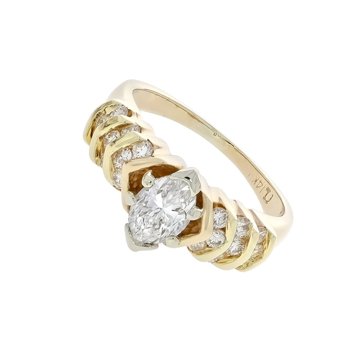Marquise Diamond Engagement Ring 14K Yellow Gold .70CT
