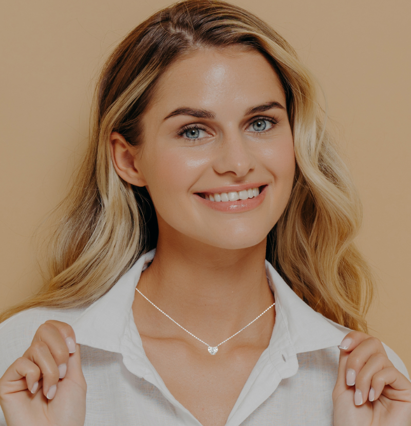 Heart Diamond Floating Necklace 14K White Gold 0.38CT