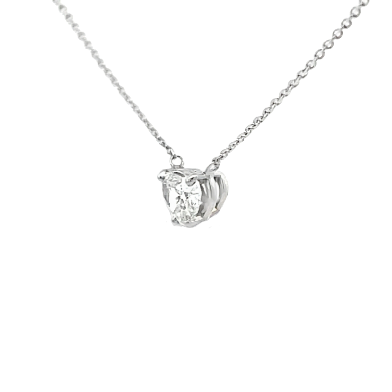 Heart Diamond Floating Necklace 14K White Gold 0.38CT