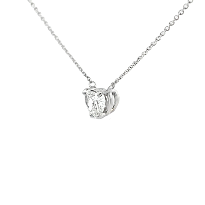 Heart Diamond Floating Necklace 14K White Gold 0.38CT
