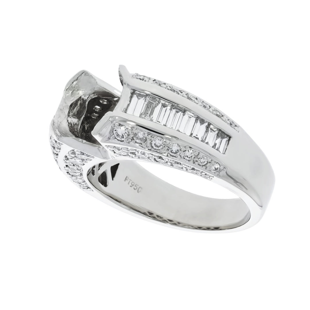 Diamond Ring Setting Platinum 1.56 CTW