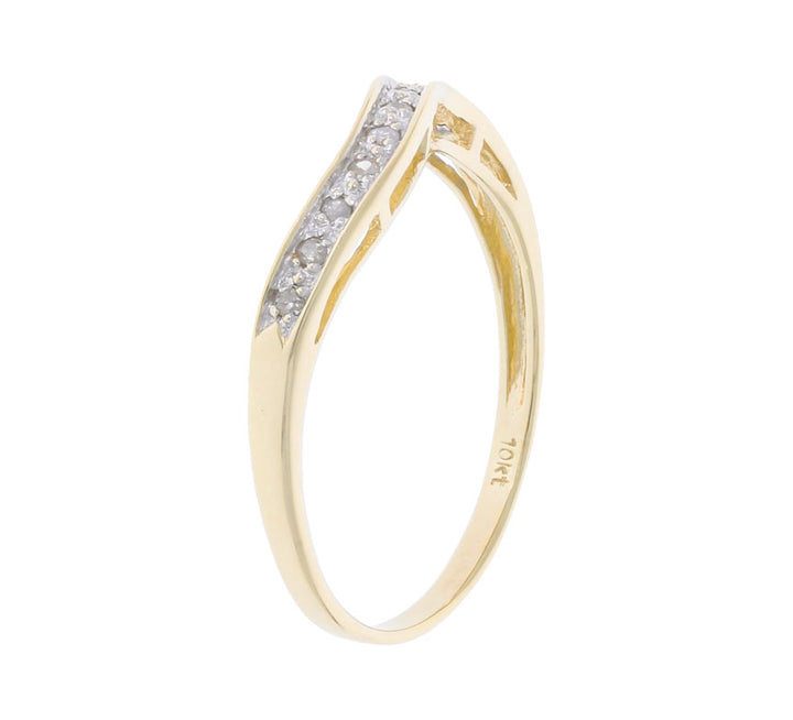 Curved Diamond Band 10K Two Tone .07 CTW