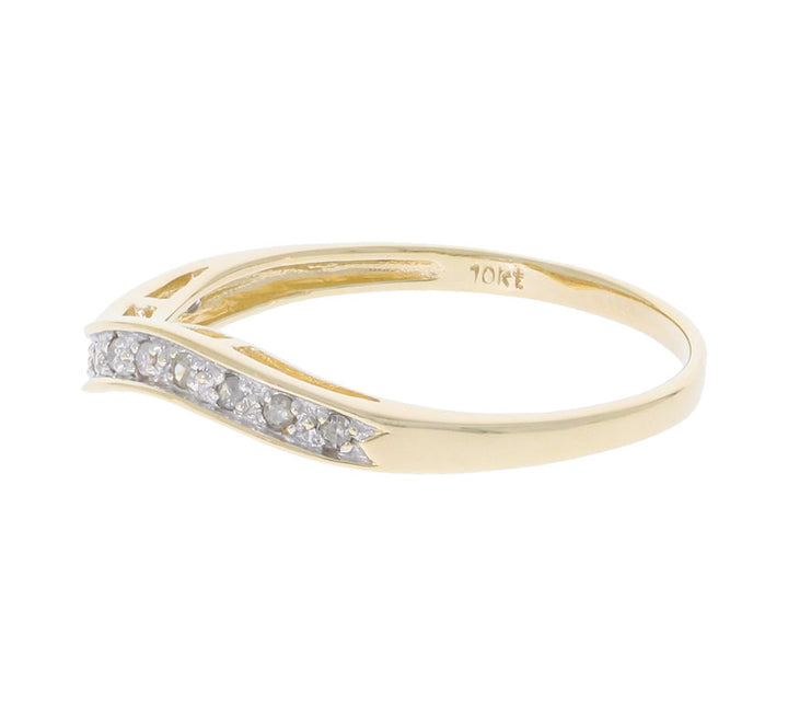Curved Diamond Band 10K Two Tone .07 CTW