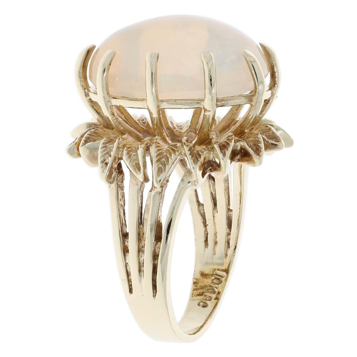 Mexican Fire Opal Ring 10K Yellow Gold 9.53CT