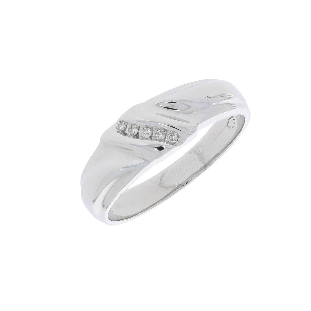 Men's Diamond Ring 10K White Gold .10 CTW