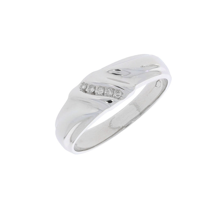Men's Diamond Ring 10K White Gold .10 CTW