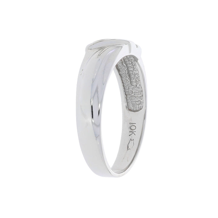 Men's Diamond Ring 10K White Gold .10 CTW