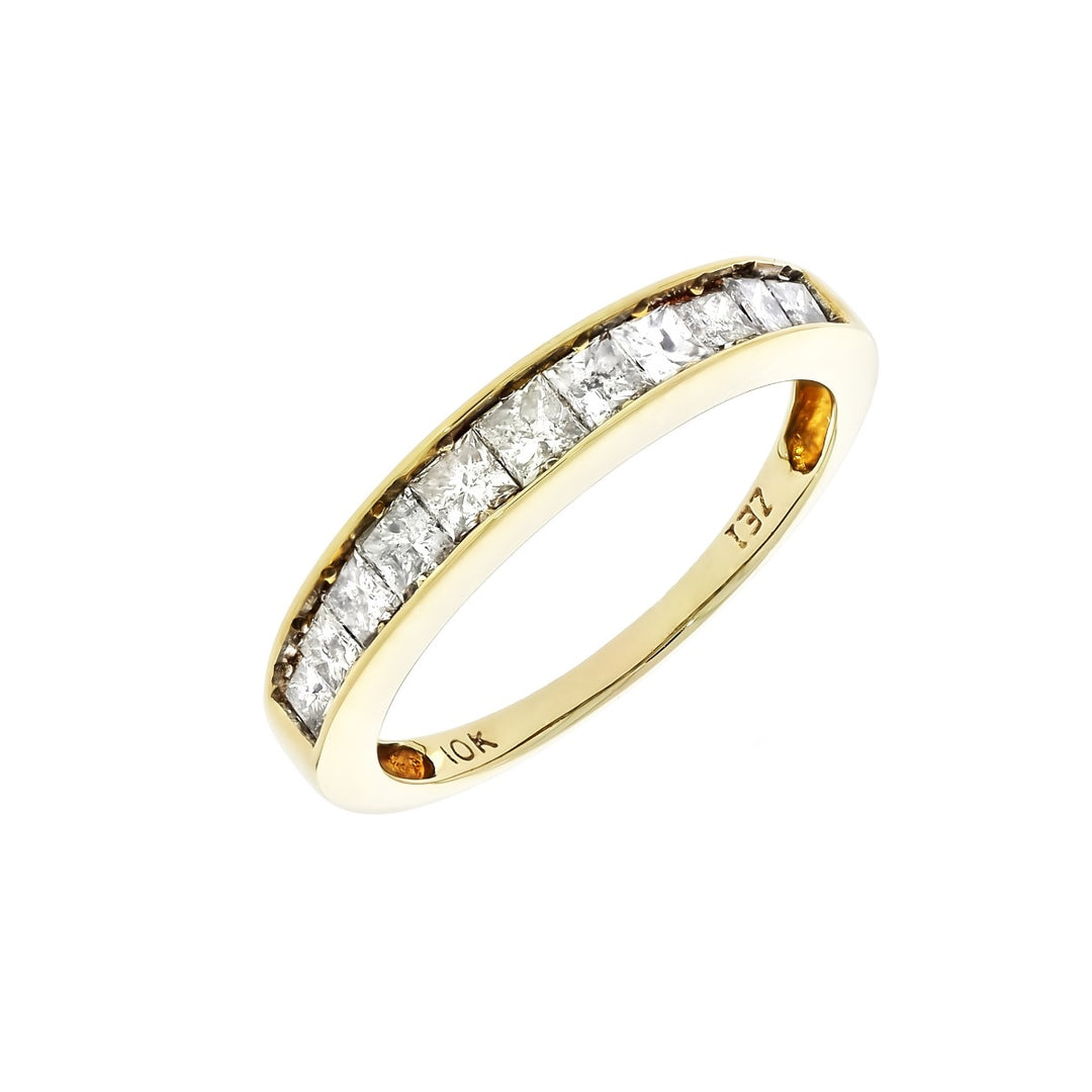 Princess Cut Diamond Band 10K Yellow Gold .50 CTW