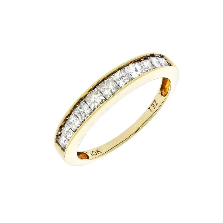 Princess Cut Diamond Band 10K Yellow Gold .50 CTW