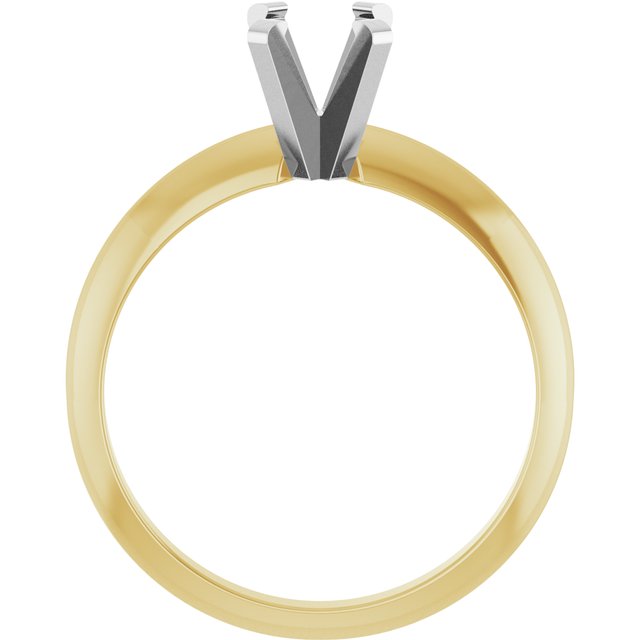 Oval Solitaire Engagement Ring Setting 14K Two Tone .75CT