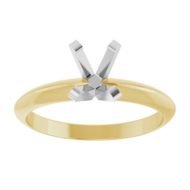 Oval Solitaire Engagement Ring Setting 14K Two Tone .75CT