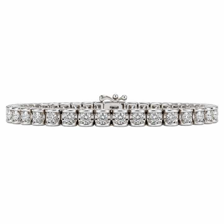 14K white gold diamond tennis bracelet featuring 1.06CTW diamonds in a classic continuous-link design.