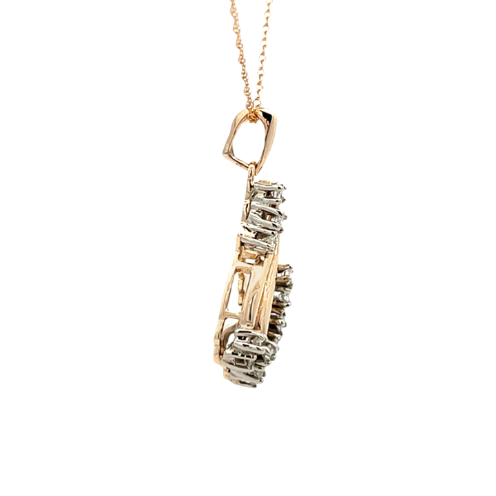 Diamond Swirl Pendant 14K Two Tone .30CTW
