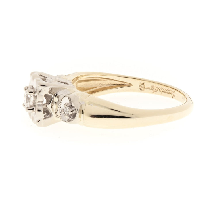 Diamond Vintage 1950's Ring 14K Two Tone .10CT
