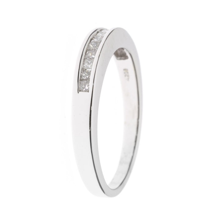 Channel Set Princess Diamond Band 14K White Gold .25CTW