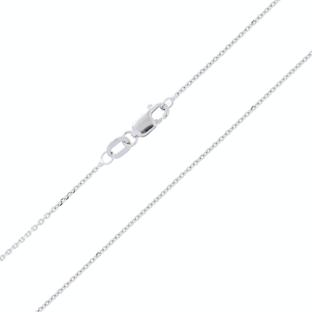 Oval Diamond Pendant Necklace 14K White Gold .35CTW
