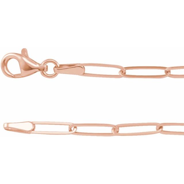 Paperclip Link Bracelet 14K Rose Gold