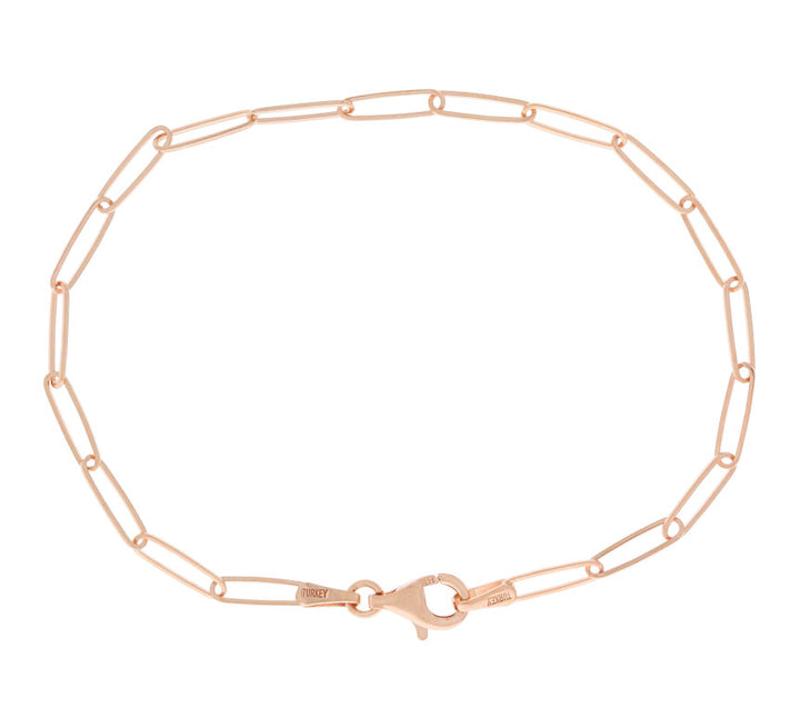 Paperclip Link Bracelet 14K Rose Gold