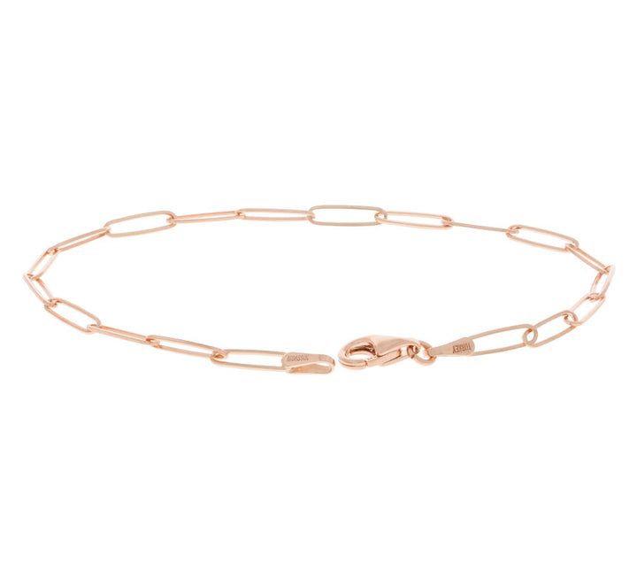 Paperclip Link Bracelet 14K Rose Gold