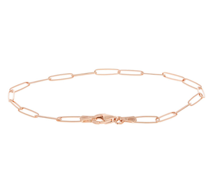 Paperclip Link Bracelet 14K Rose Gold