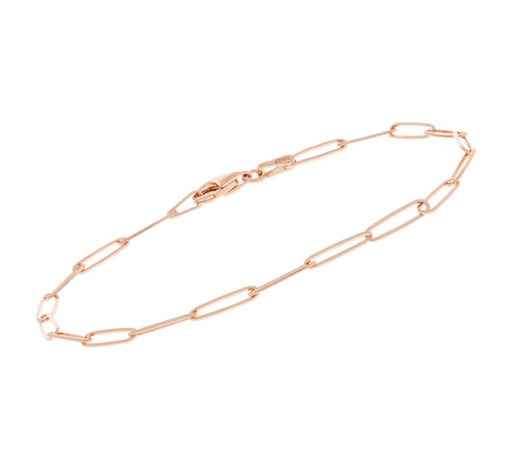 Paperclip Link Bracelet 14K Rose Gold