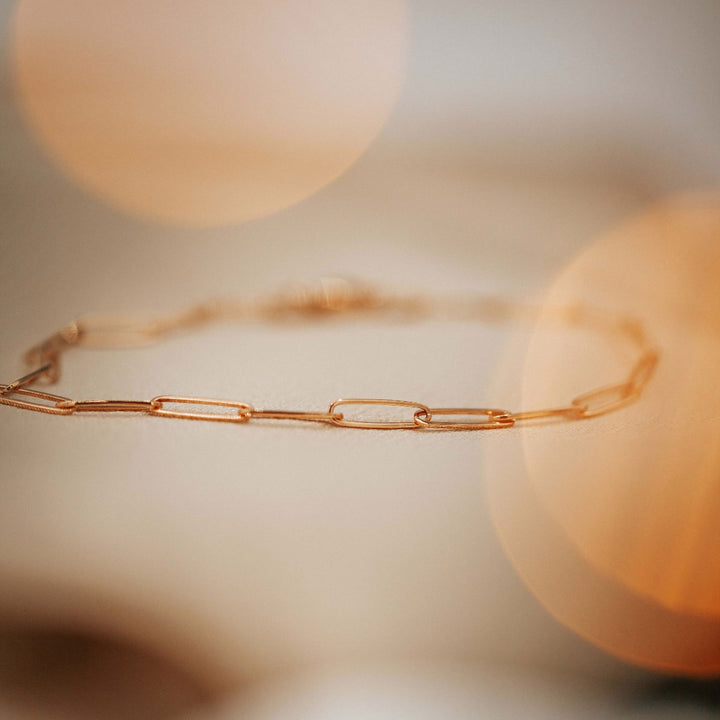 Paperclip Link Bracelet 14K Rose Gold
